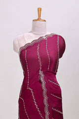 Maroon color festive designer saree