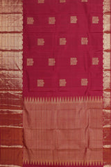 Maroon gold zari silk saree