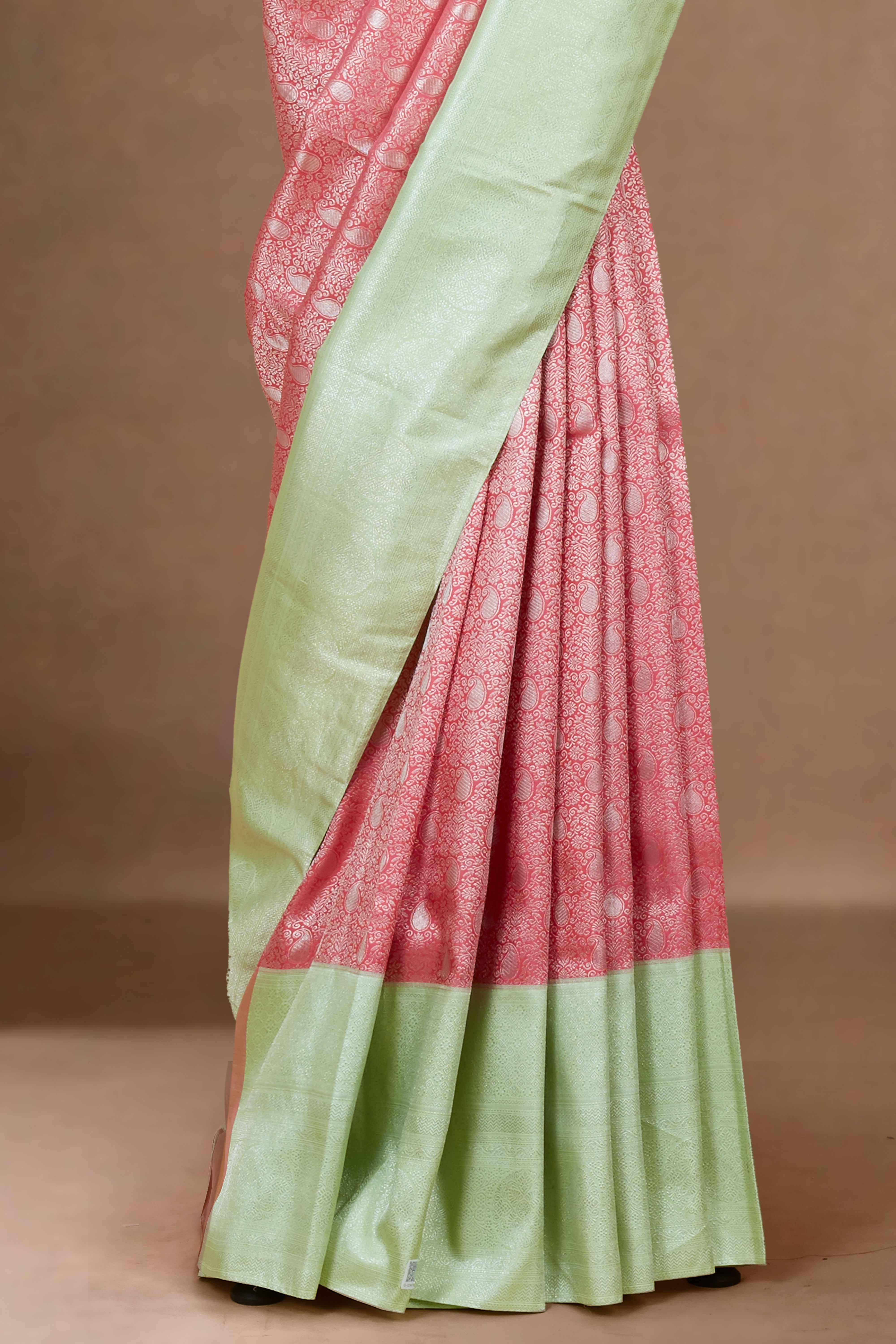 Maroon jacquard silks sarees