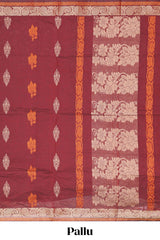 Maroon kanchi cotton saree