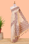 Maroon munga cotton saree design