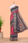 Maroon tussar fabric weave