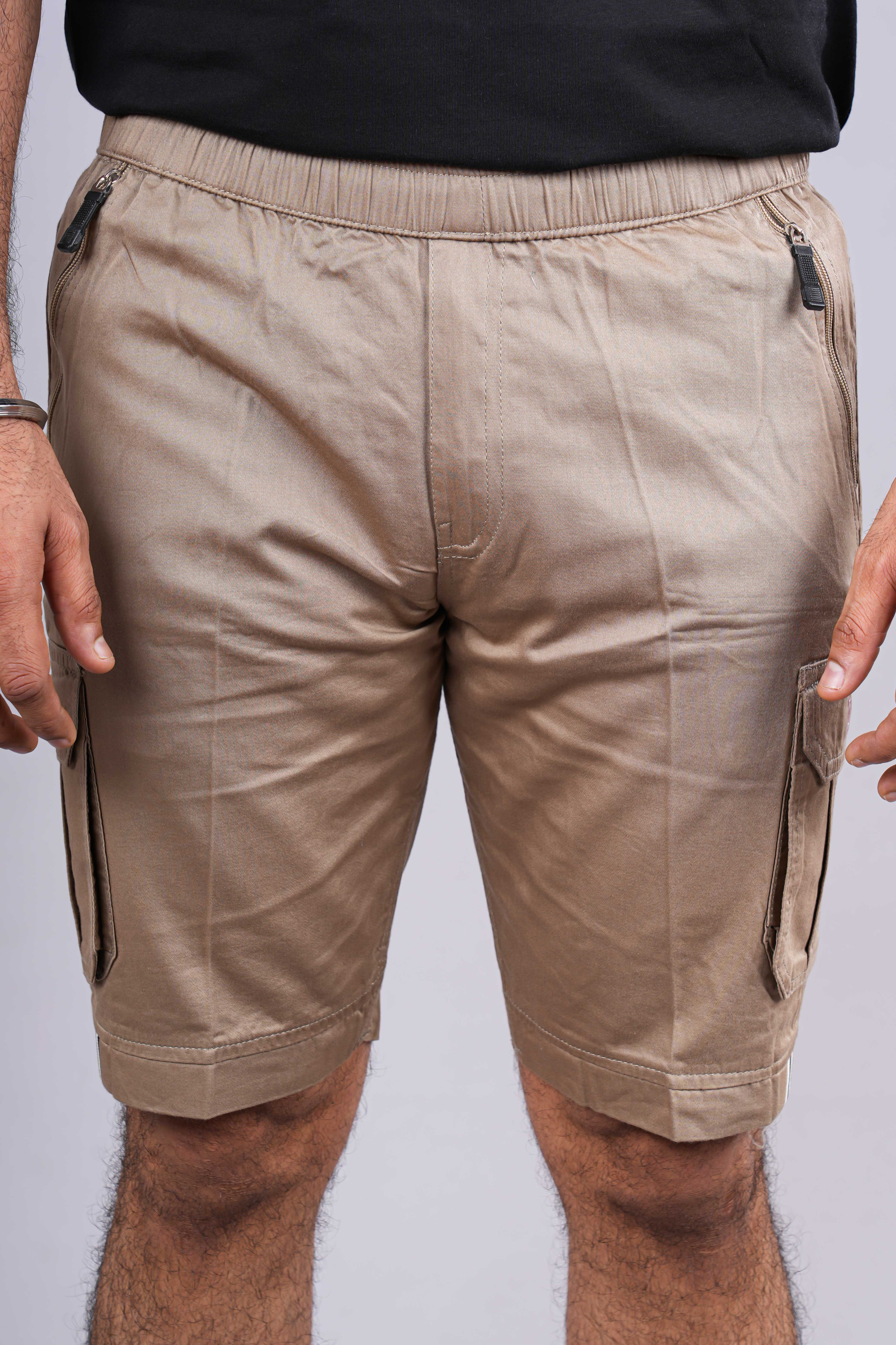 Mens beige casual shorts