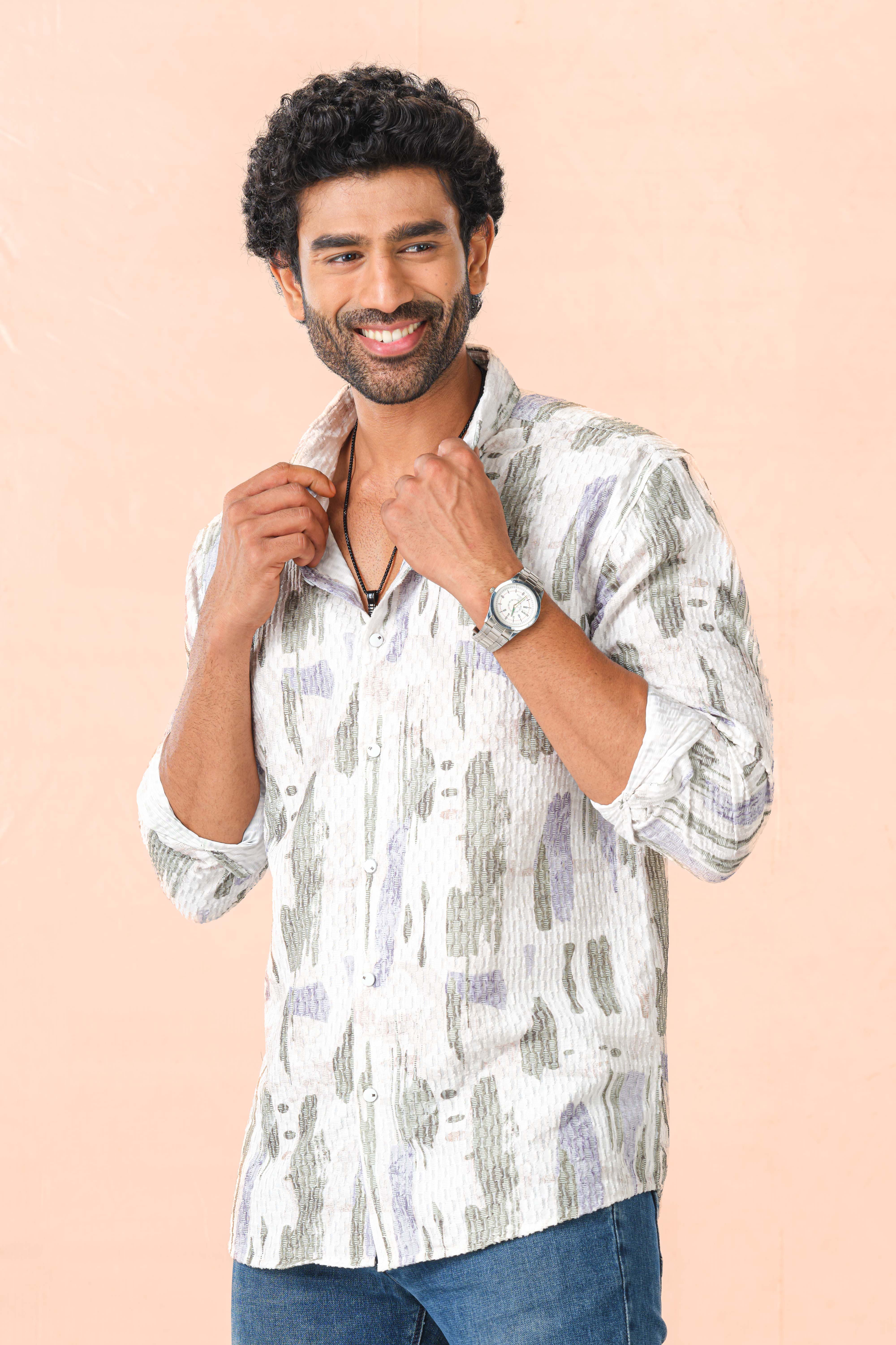 Mens designer casual shirt