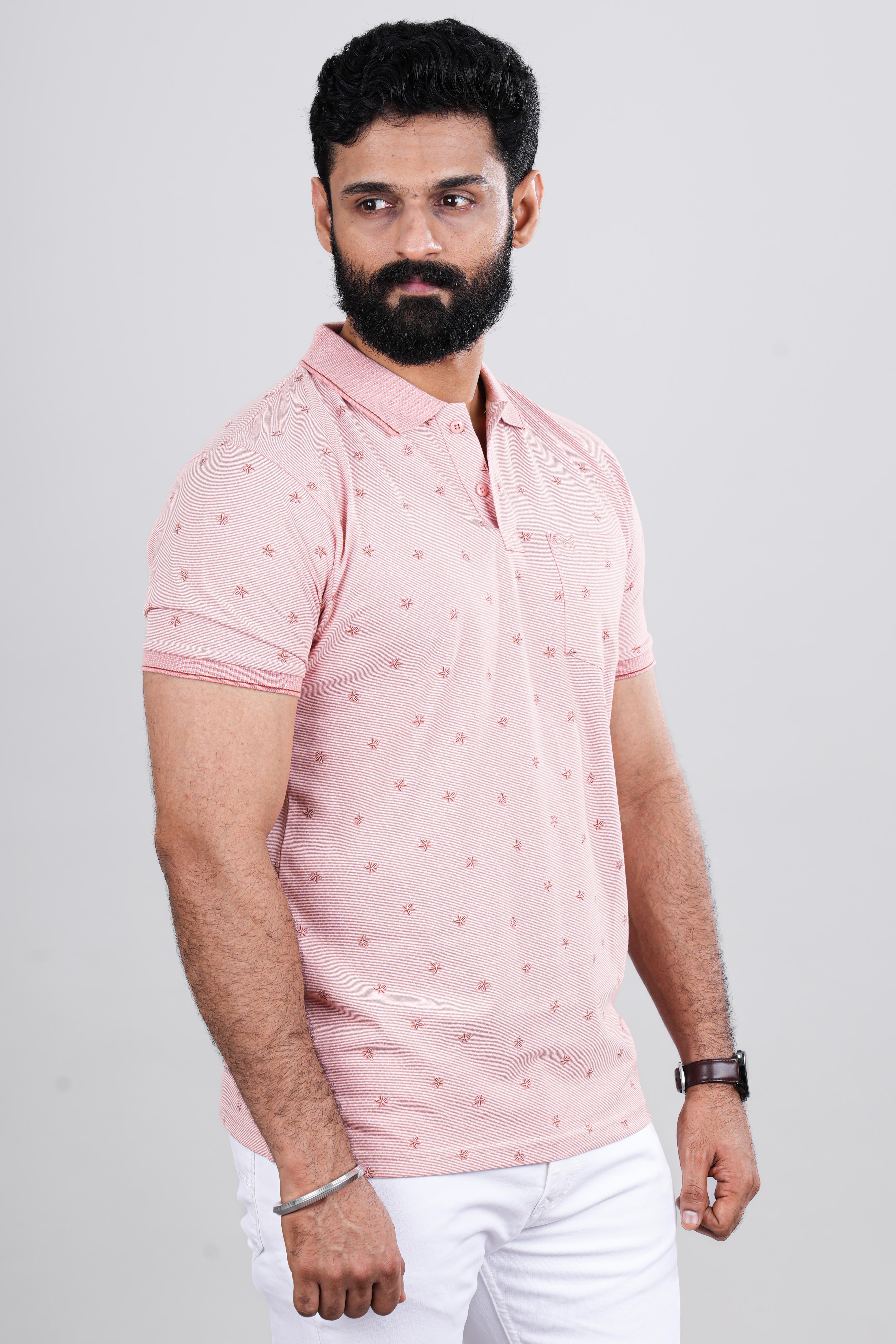 Mens pink polo tshirt