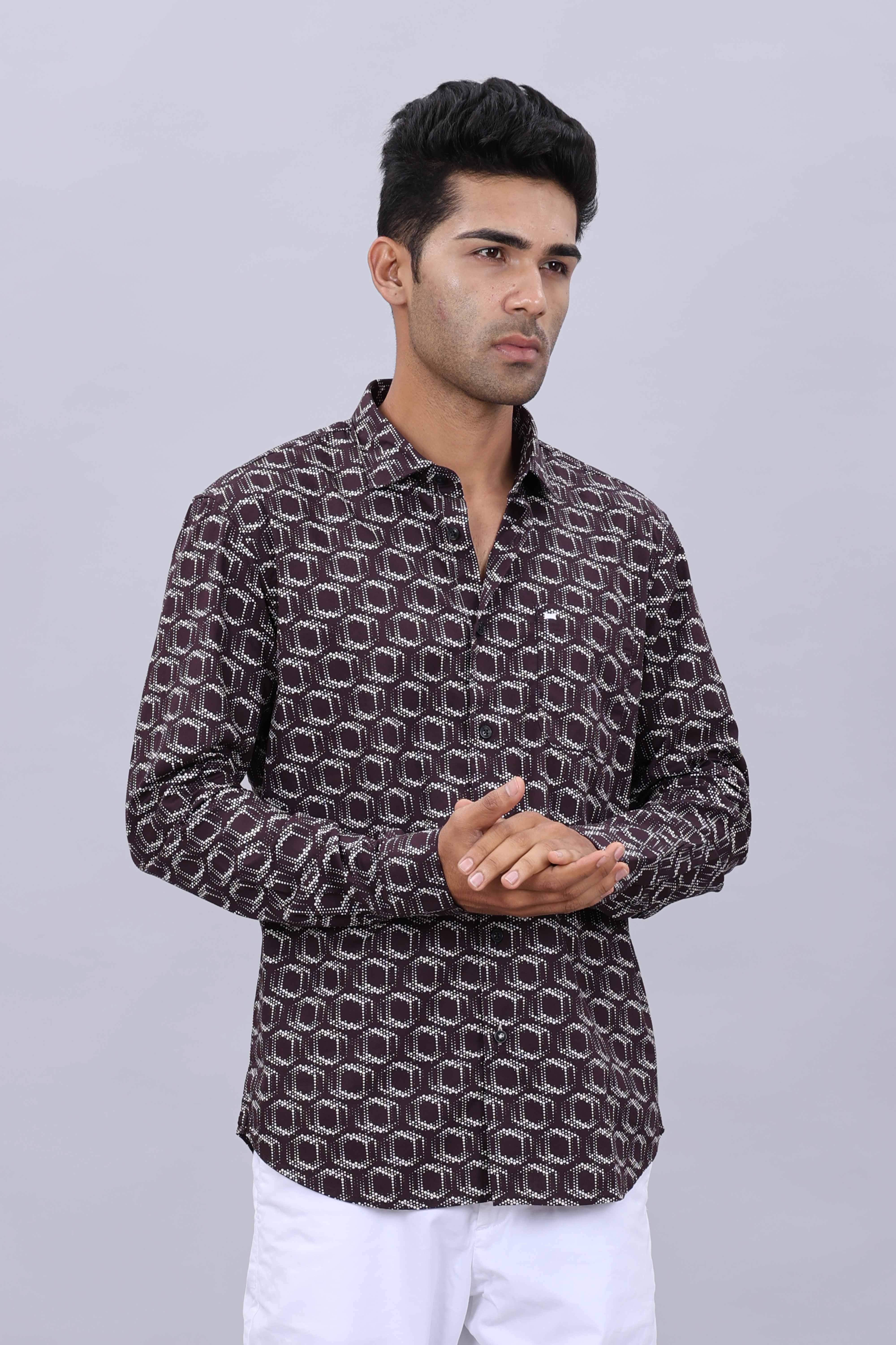 Mens slim weave shirt