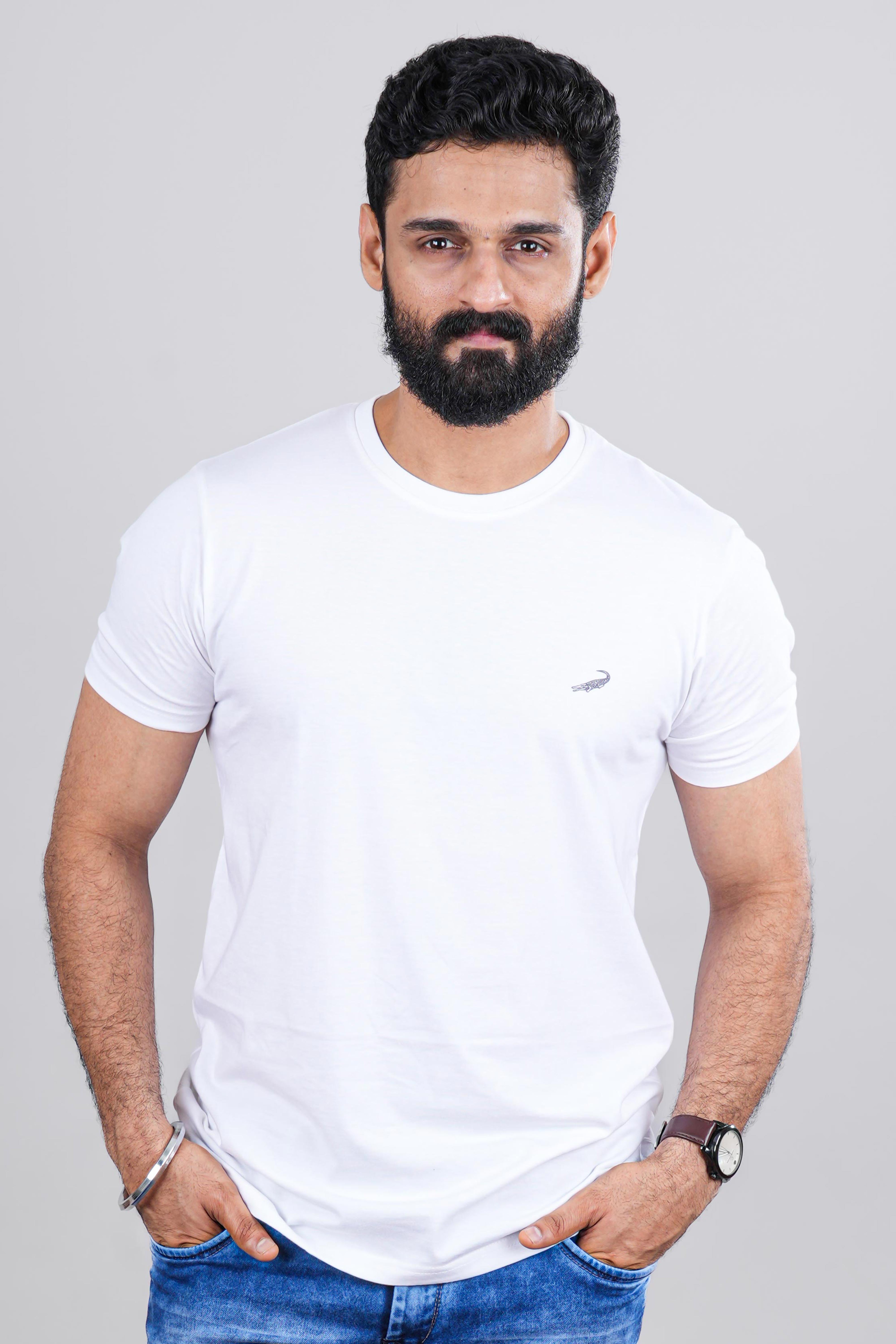 Minimal white mens tshirt