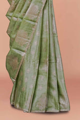 Minimalist tussar silk saree