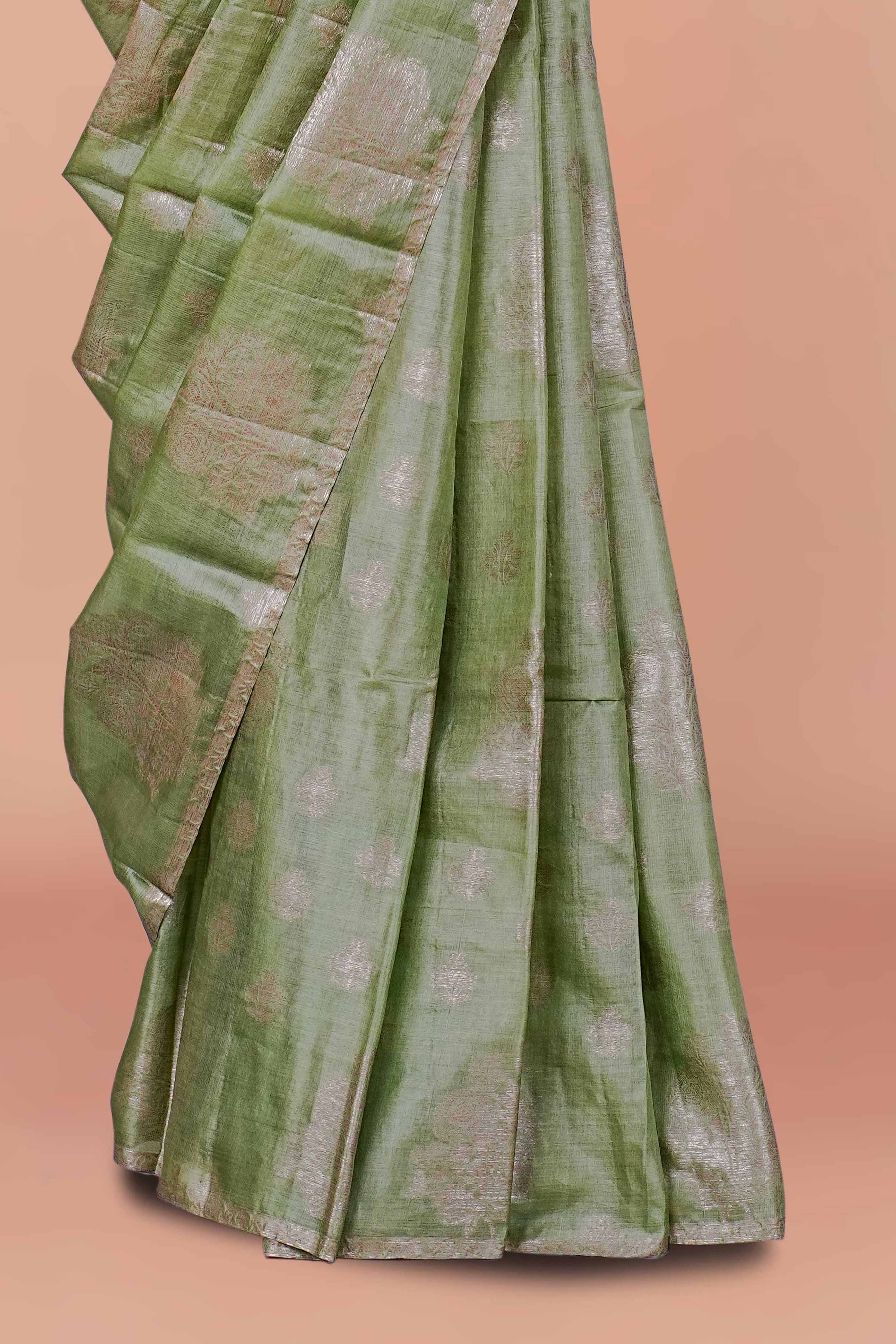 Minimalist tussar silk saree
