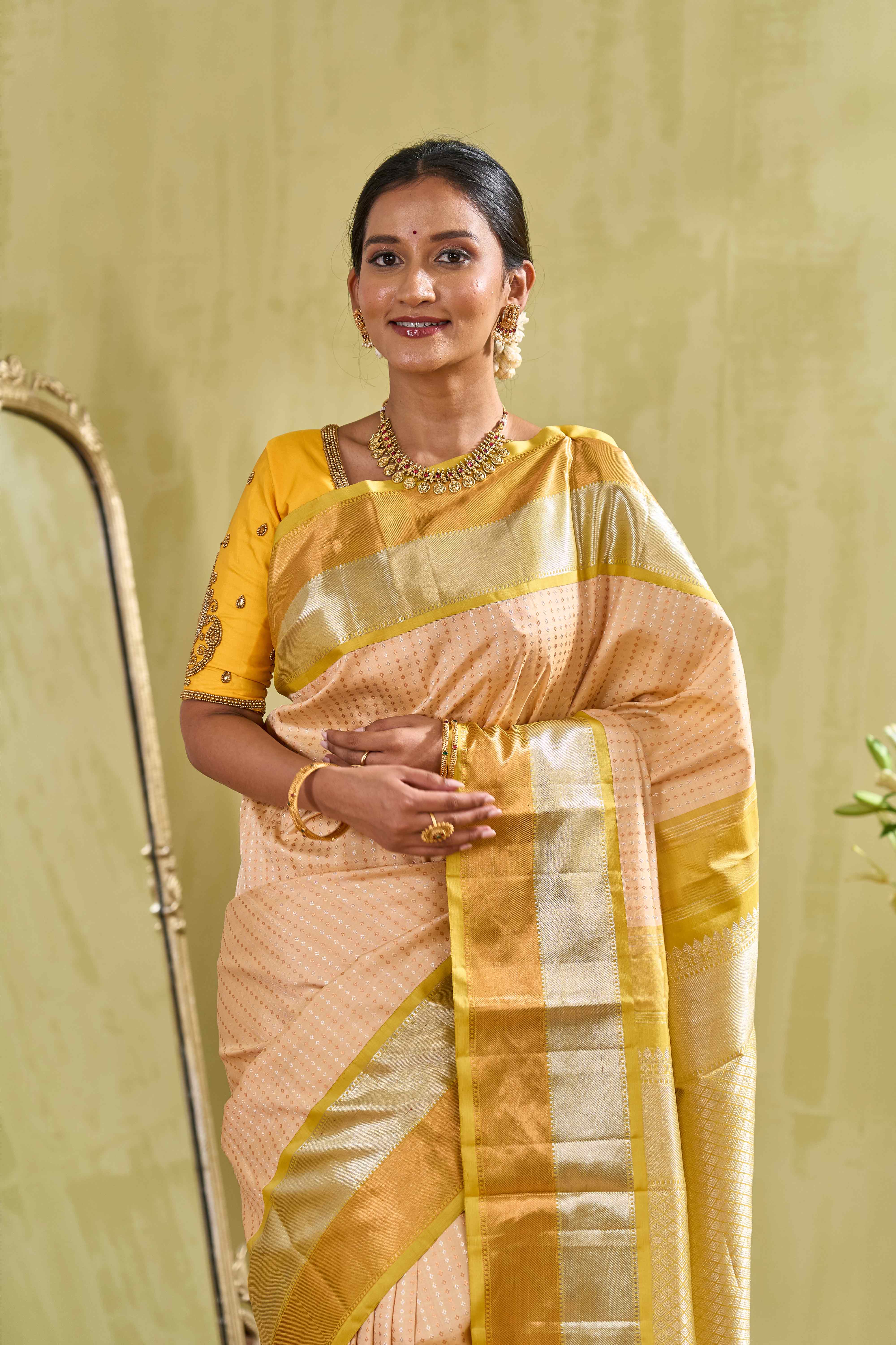 Mint bridal silk saree