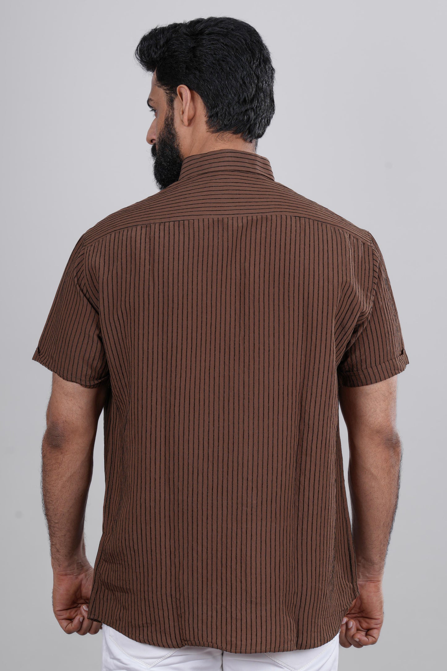 Modern brown print shirt