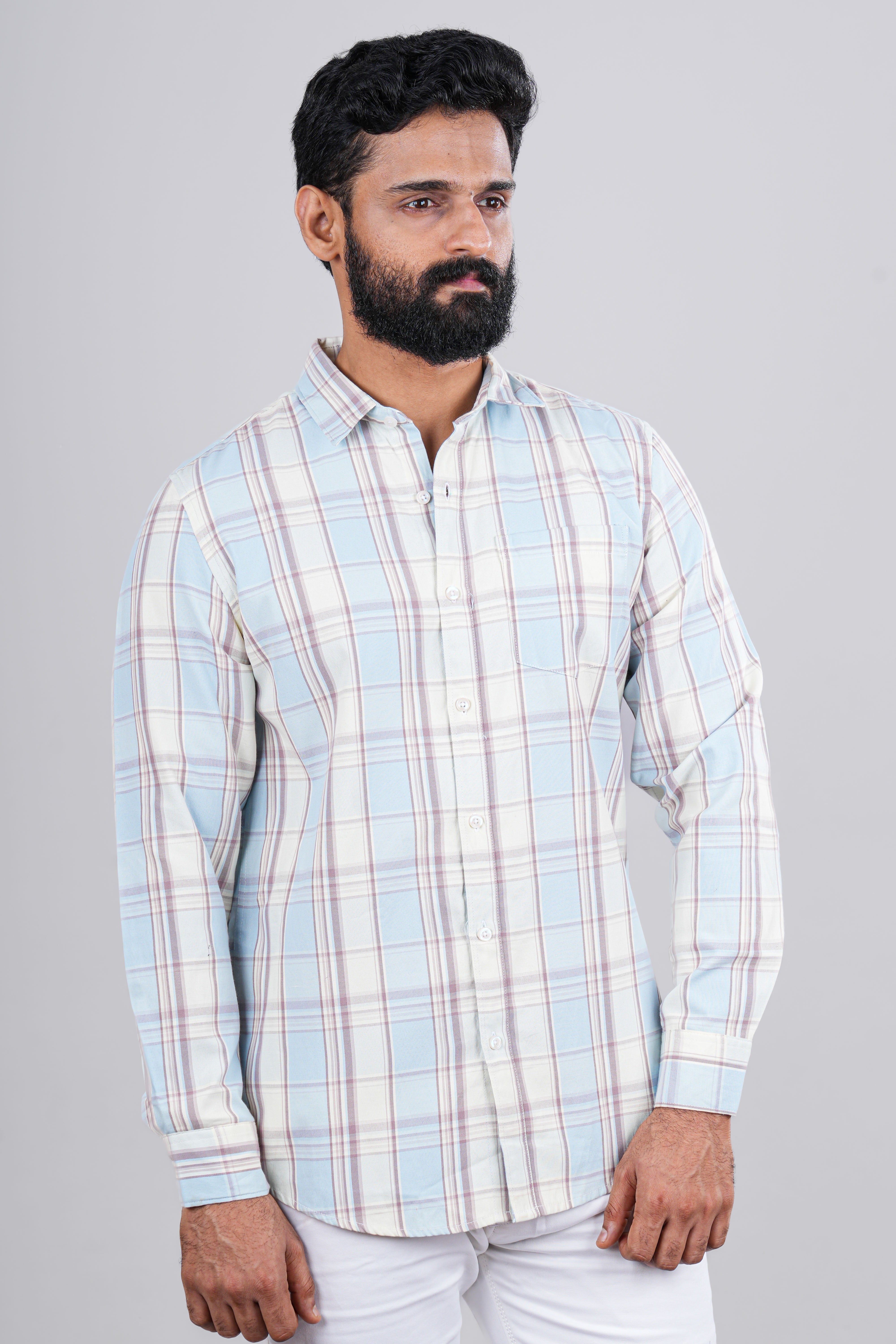 Modern checked casual wear