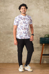 Modern white printed tee
