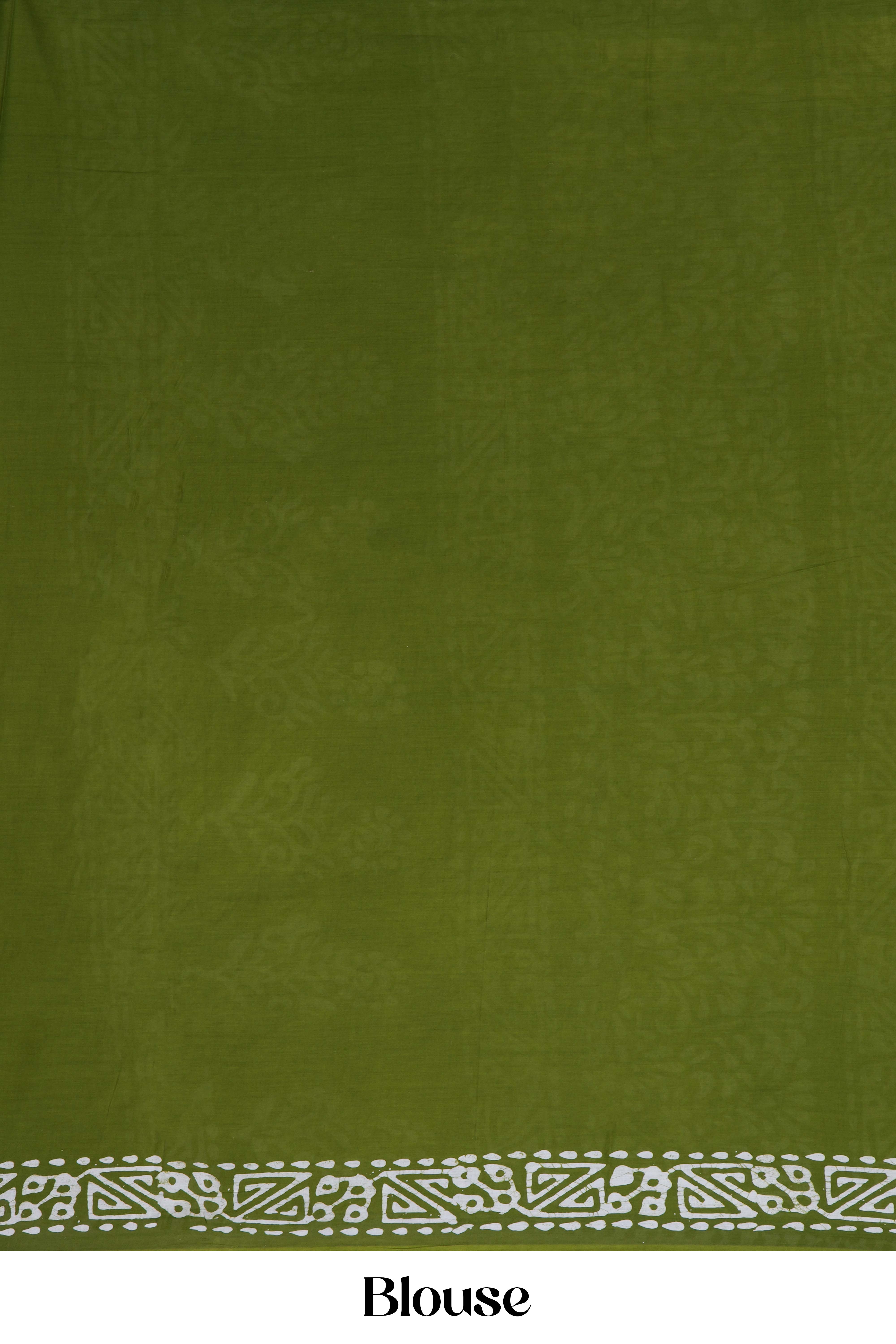 Mull cotton batik print saree
