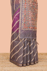 Multicolor chanderi cotton saree with border