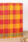 Multicolor checked butta chettinad cotton sarees