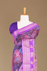Multicolor dola silk elephant pallu saree