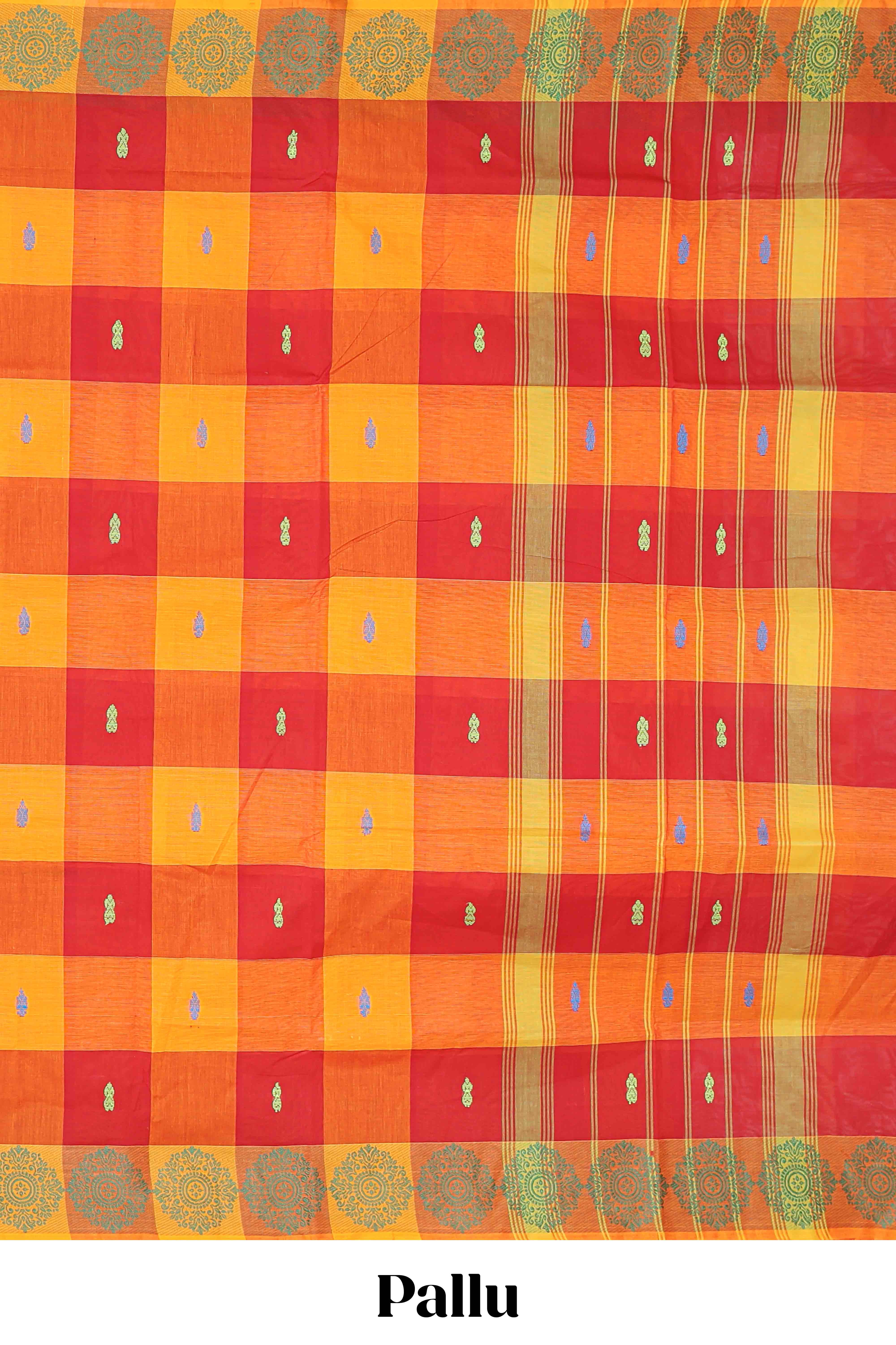 Multicolor matching blouse saree