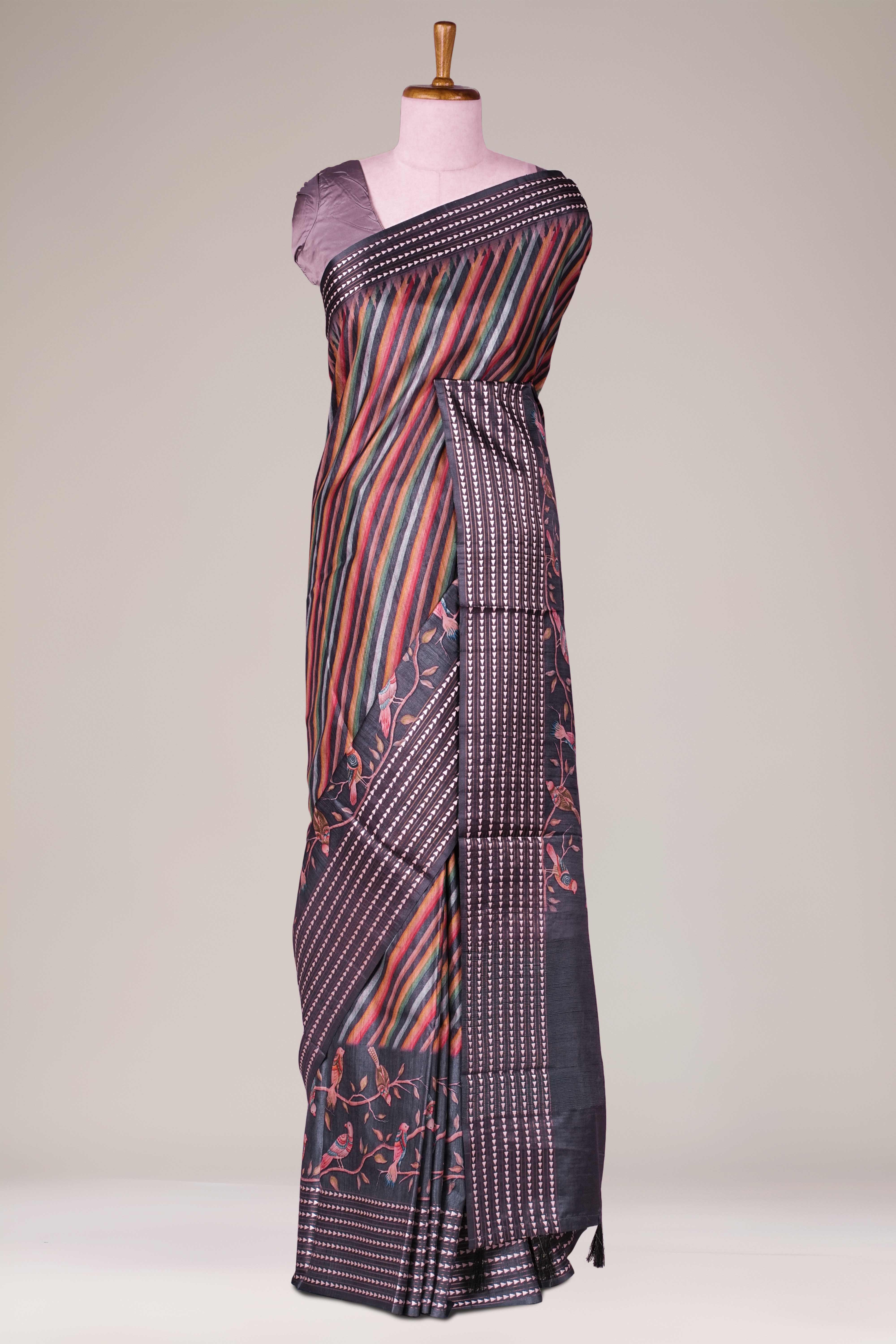 Multicolor silver zari