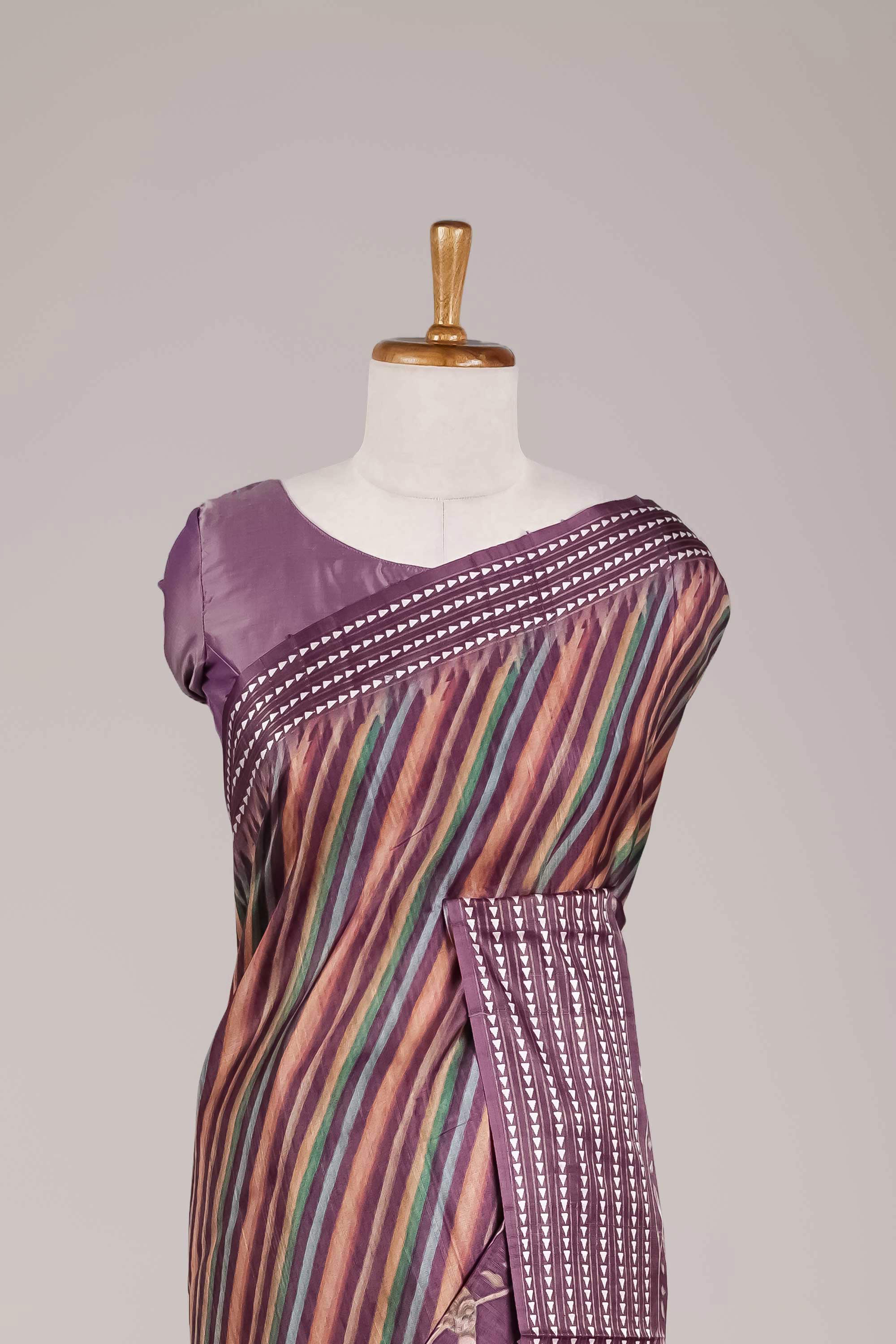 Multicolour lavender saree