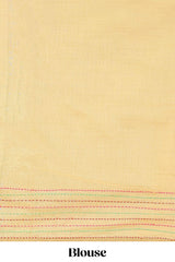 Mustard chanderi saree hand embroidered