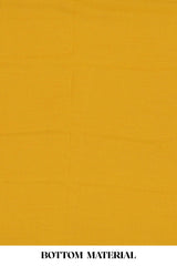 Mustard cotton silk thread work suit