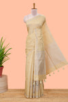 Mustard featuring crane bird motif print and contrast pallu Kota cotton saree