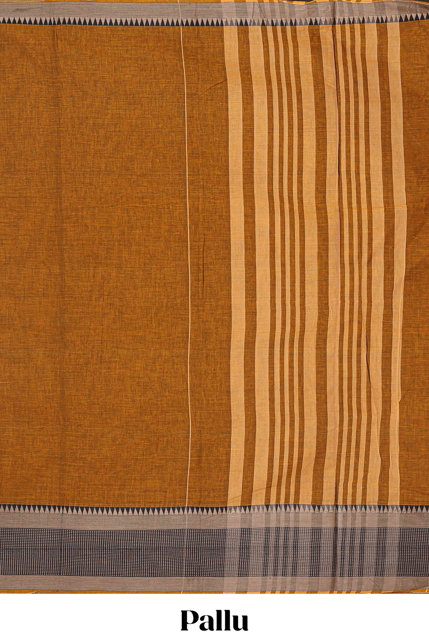 Mustard striped pallu saree