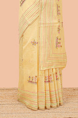 Mustard traditional chanderi saree