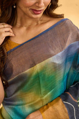 Nature motif tussar silk saree