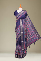 Navy blue dola silk
