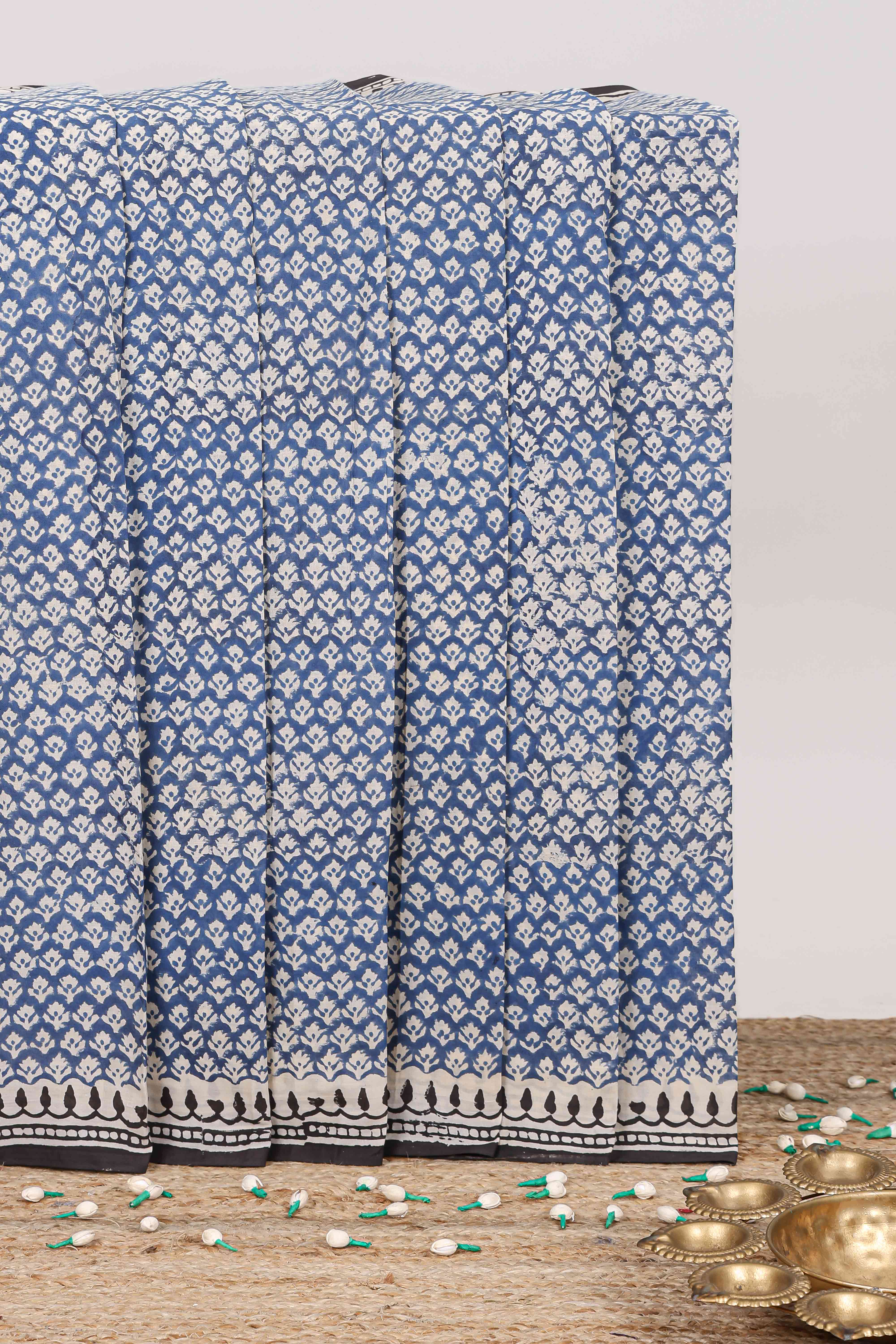Off white cotton saree design