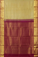 Olive maroon border silks saree