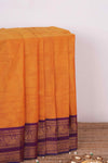 Orange Chettinad cotton rich pallu saree