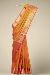 Orange Kanchipuram pure silk saree