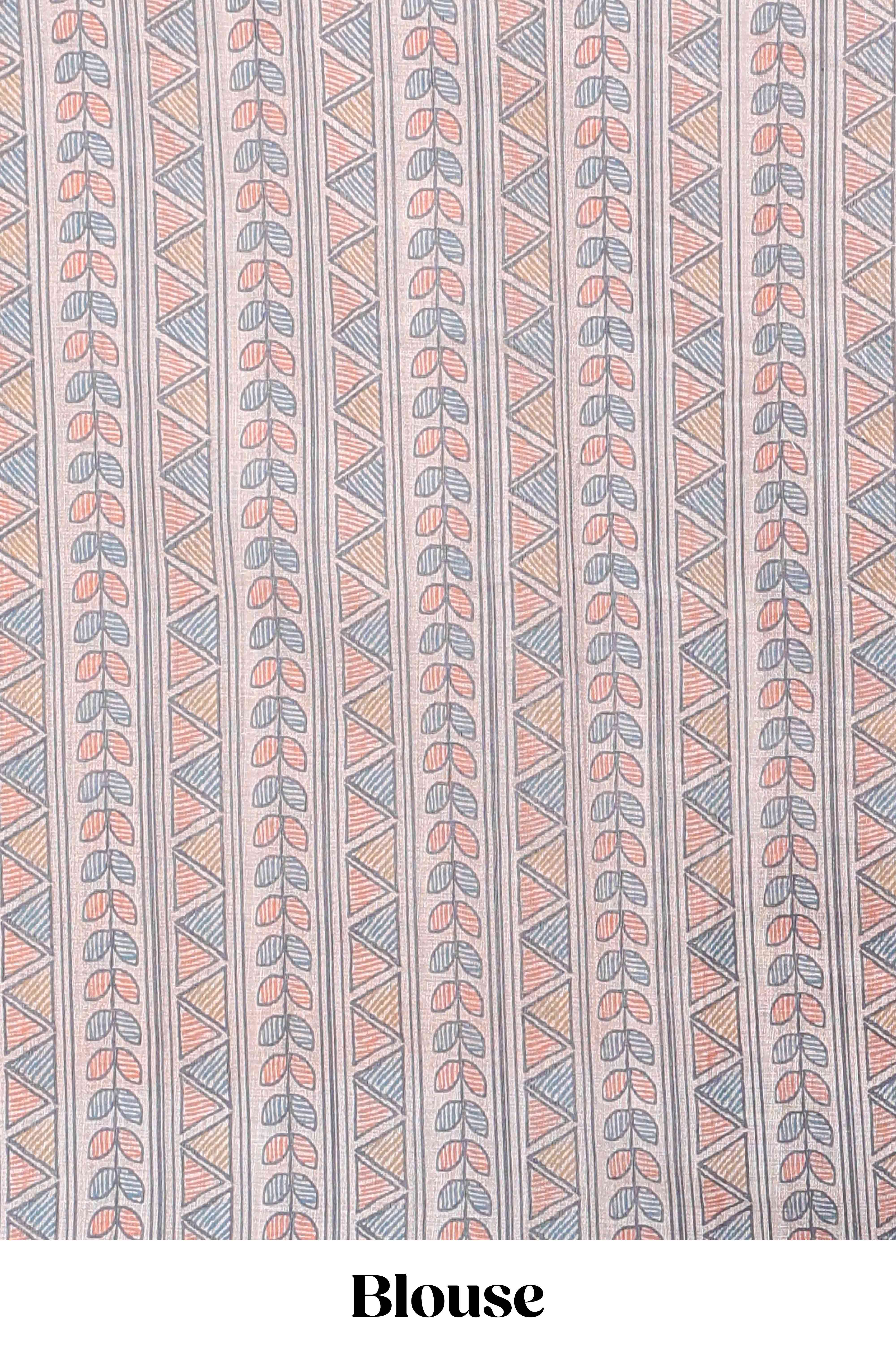 Orange bandhani pattern linen saree