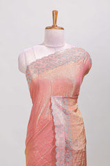 Orange color festive designer saree