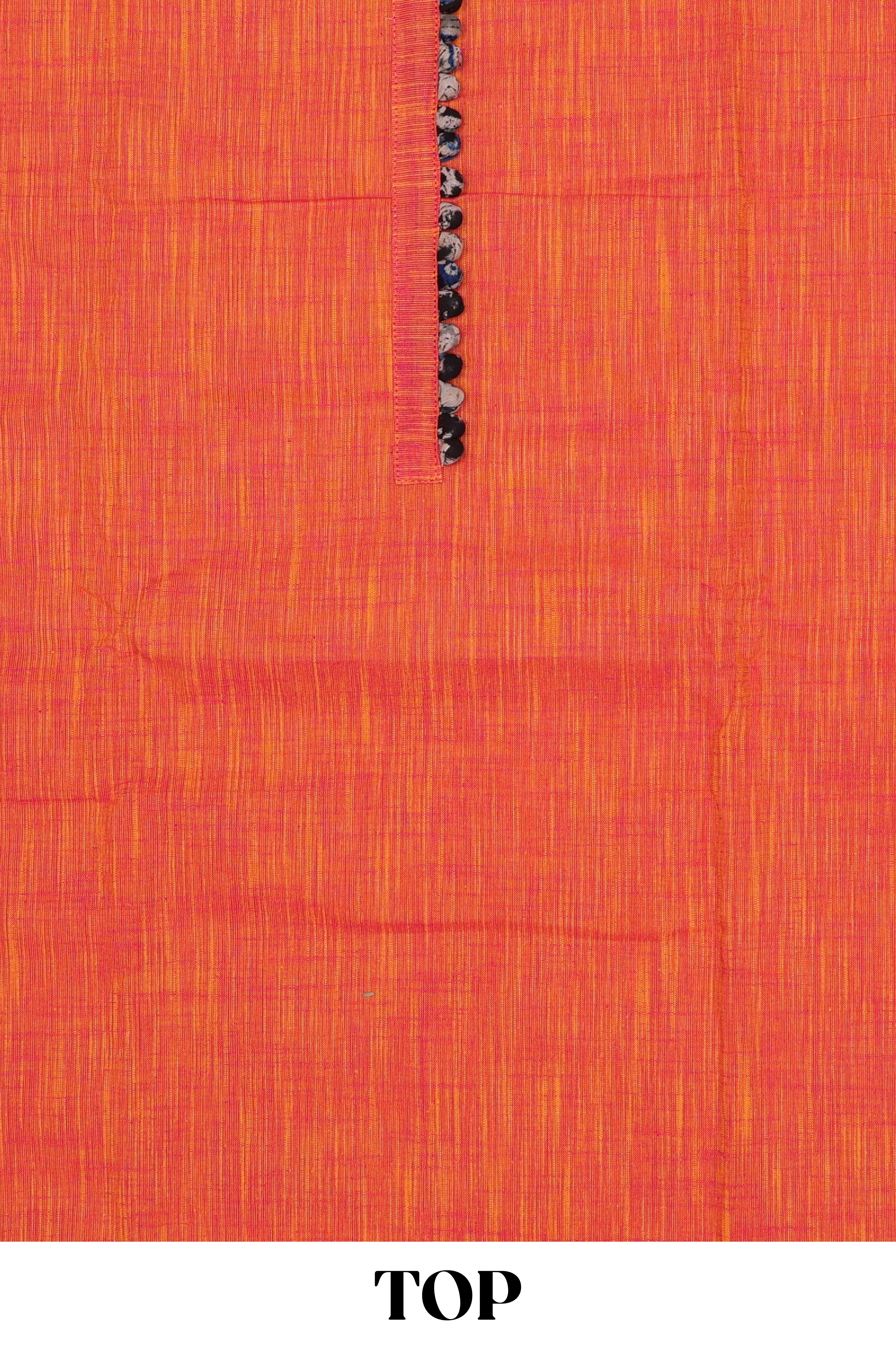 Orange cotton kalamkari dress material