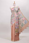 Orange dola silk kalamkari saree
