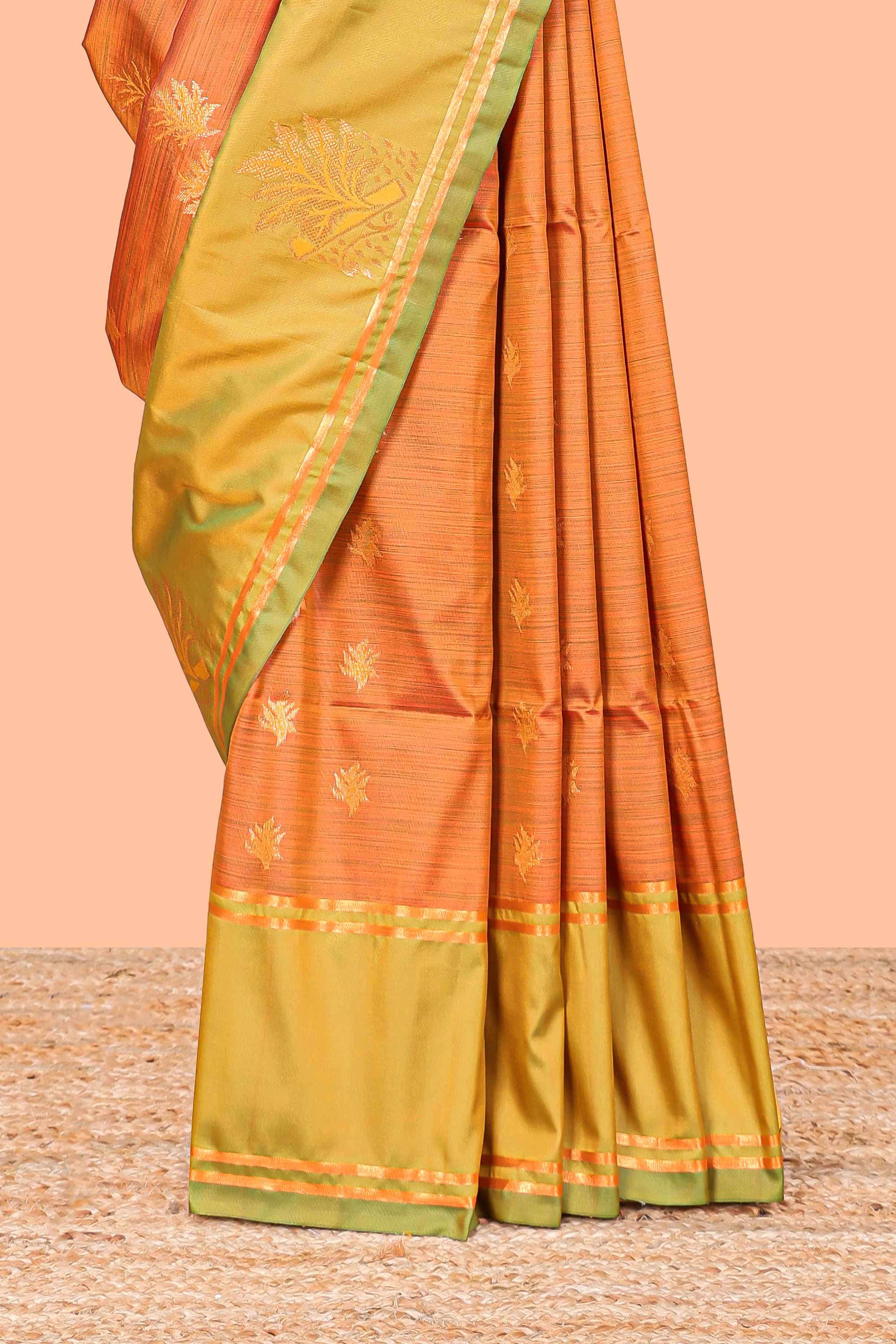 Orange elegant drape saree
