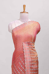 Orange festive designer saree