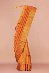 Orange pattu pure silk saree