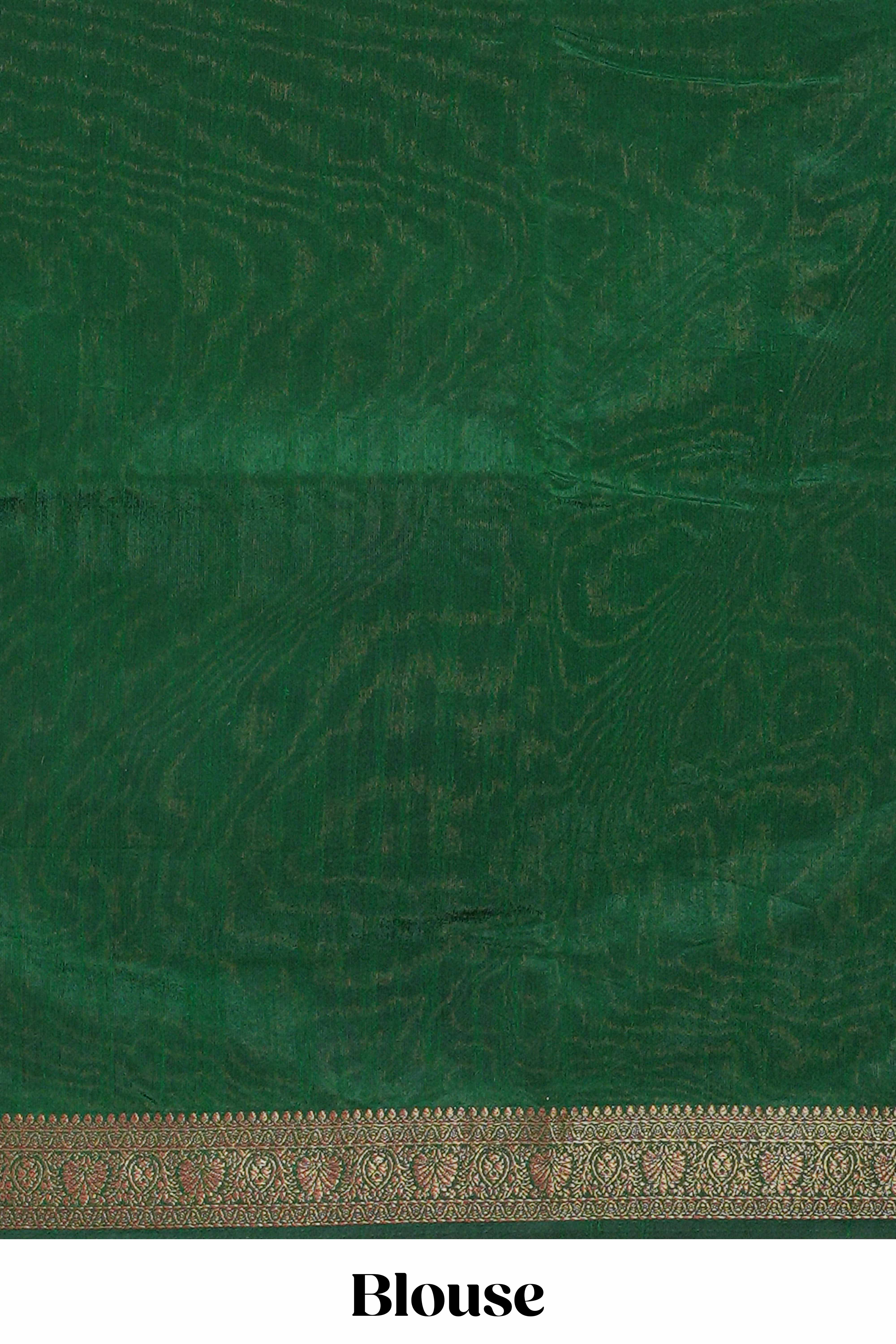 Orange raw silk woven pallu saree