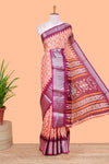 Orange semi dola bandhini saree