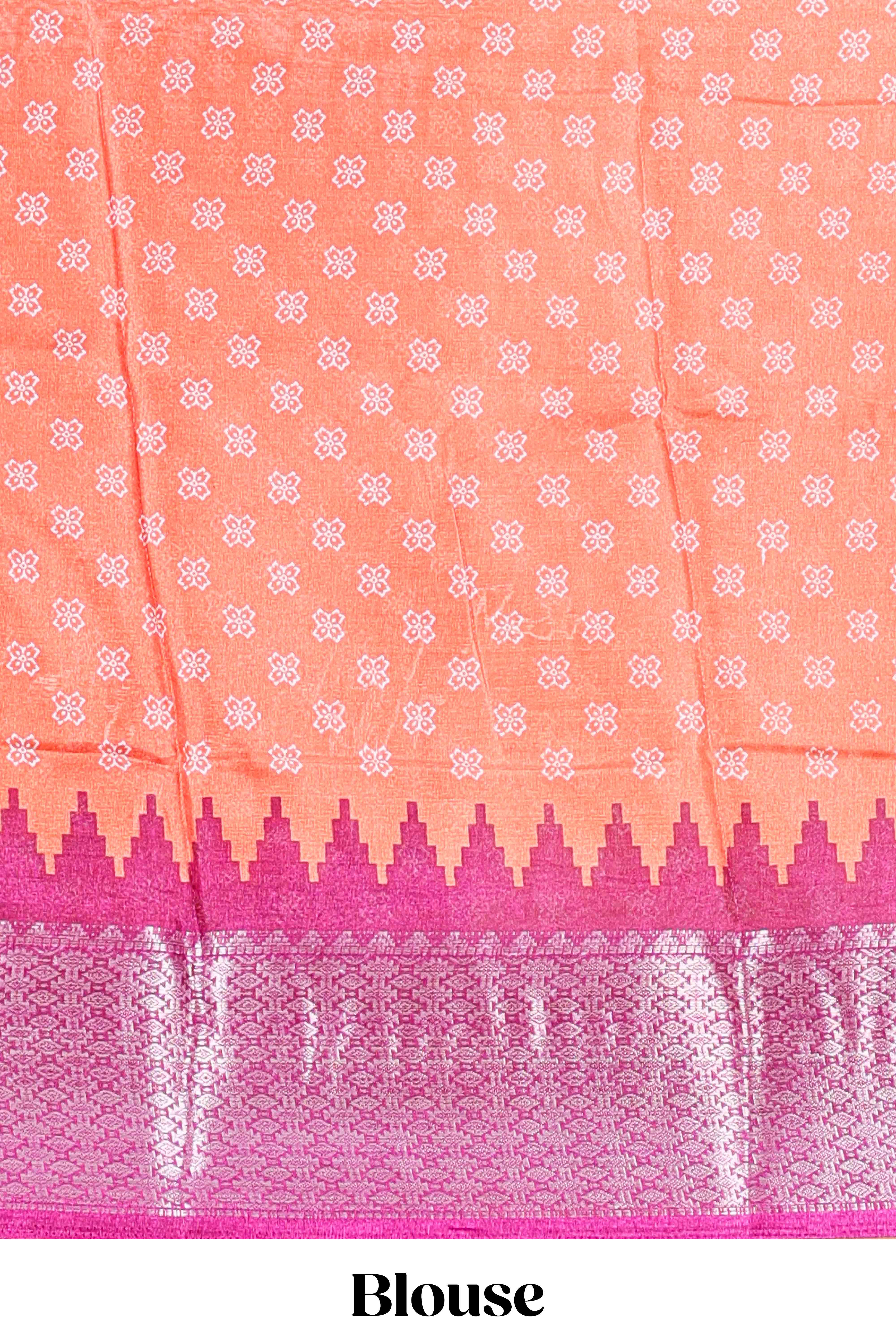 Orange semi dola festive saree