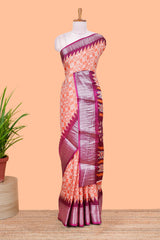 Orange semi dola printed saree