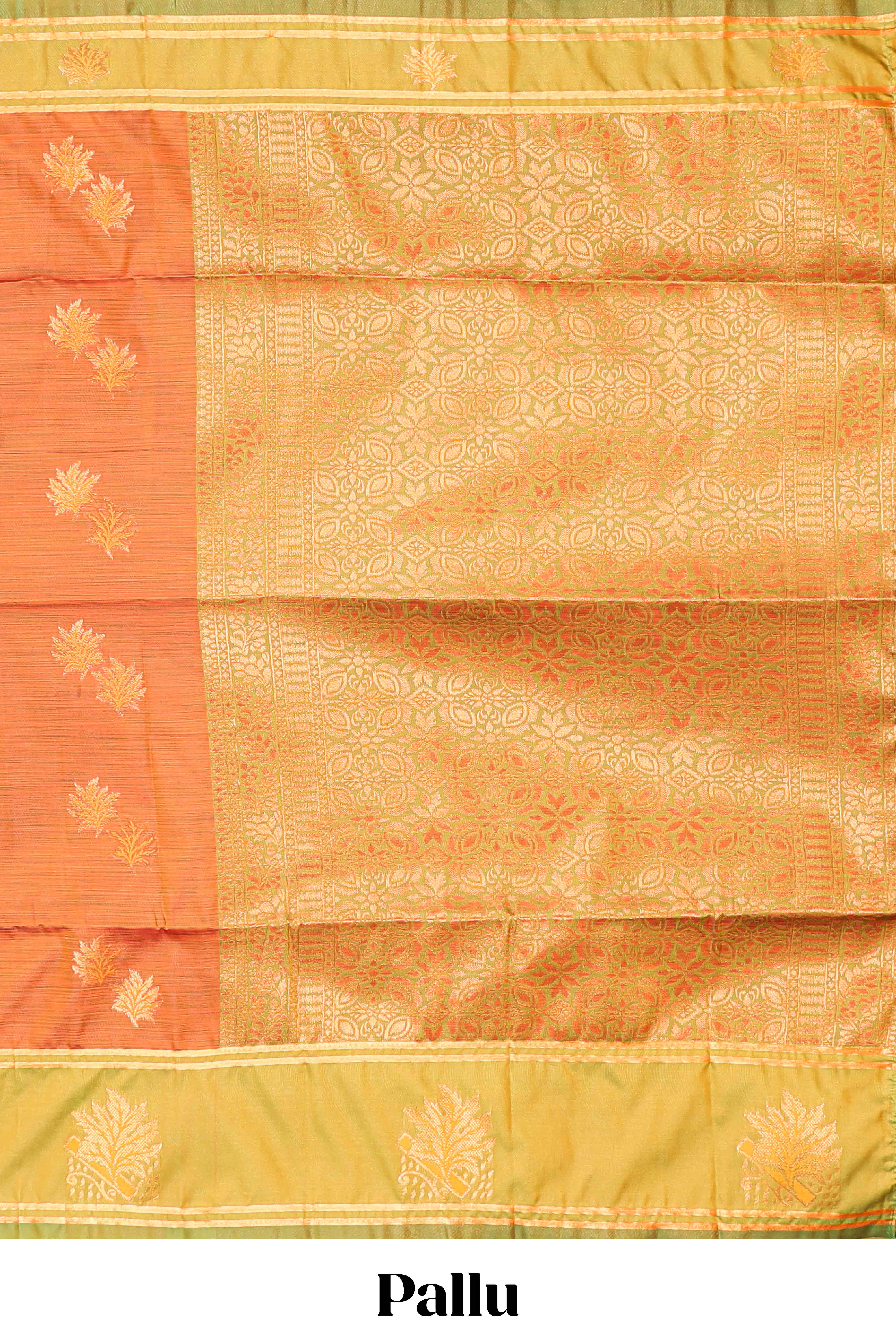 Orange semi soft silk traditional saree