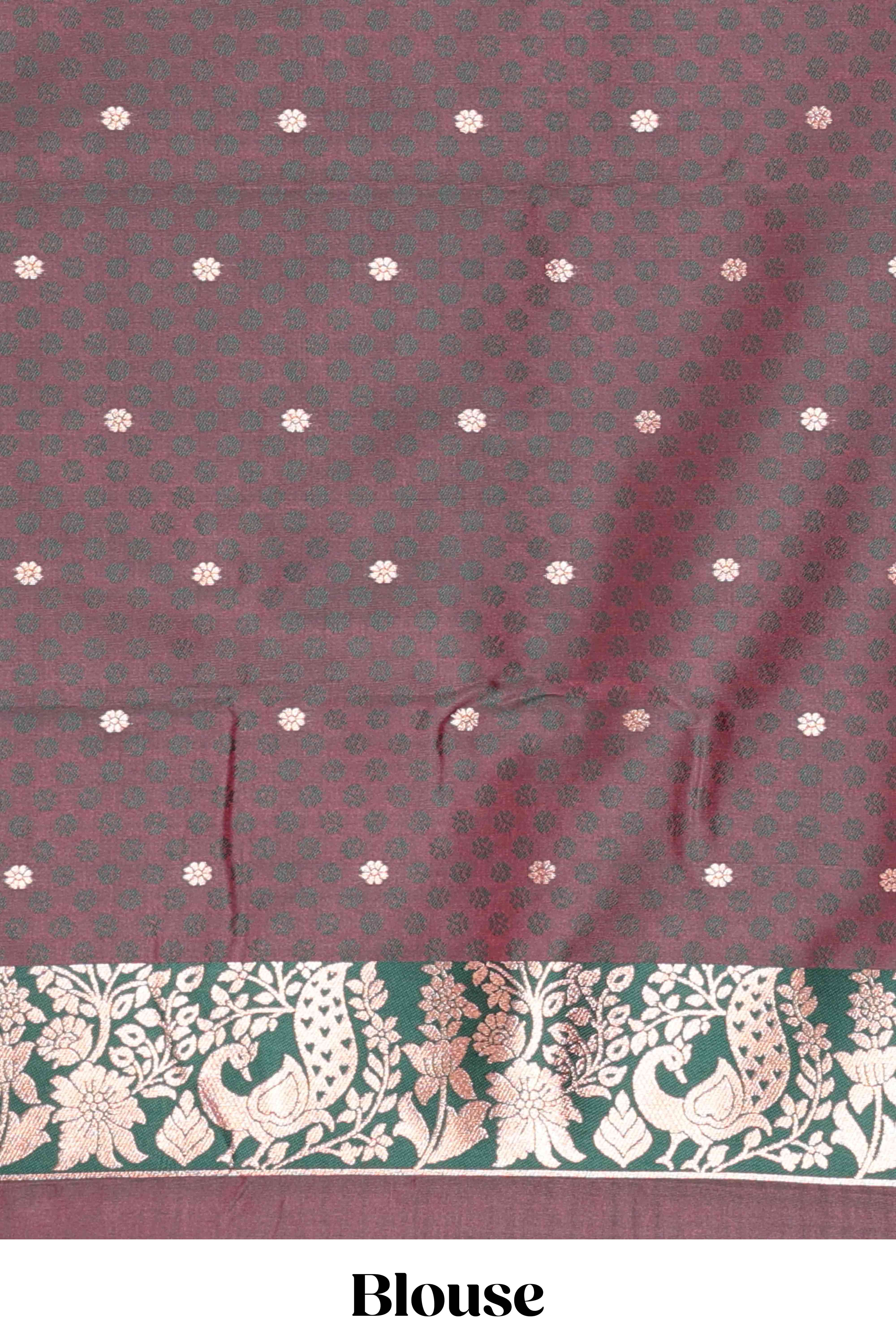 Orange silk small zari motif saree