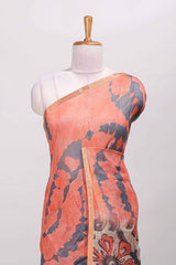 Orange zari border saree