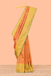 Orange zari butta saree